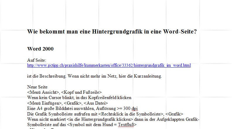 Screenshot Hintergrundgrafik